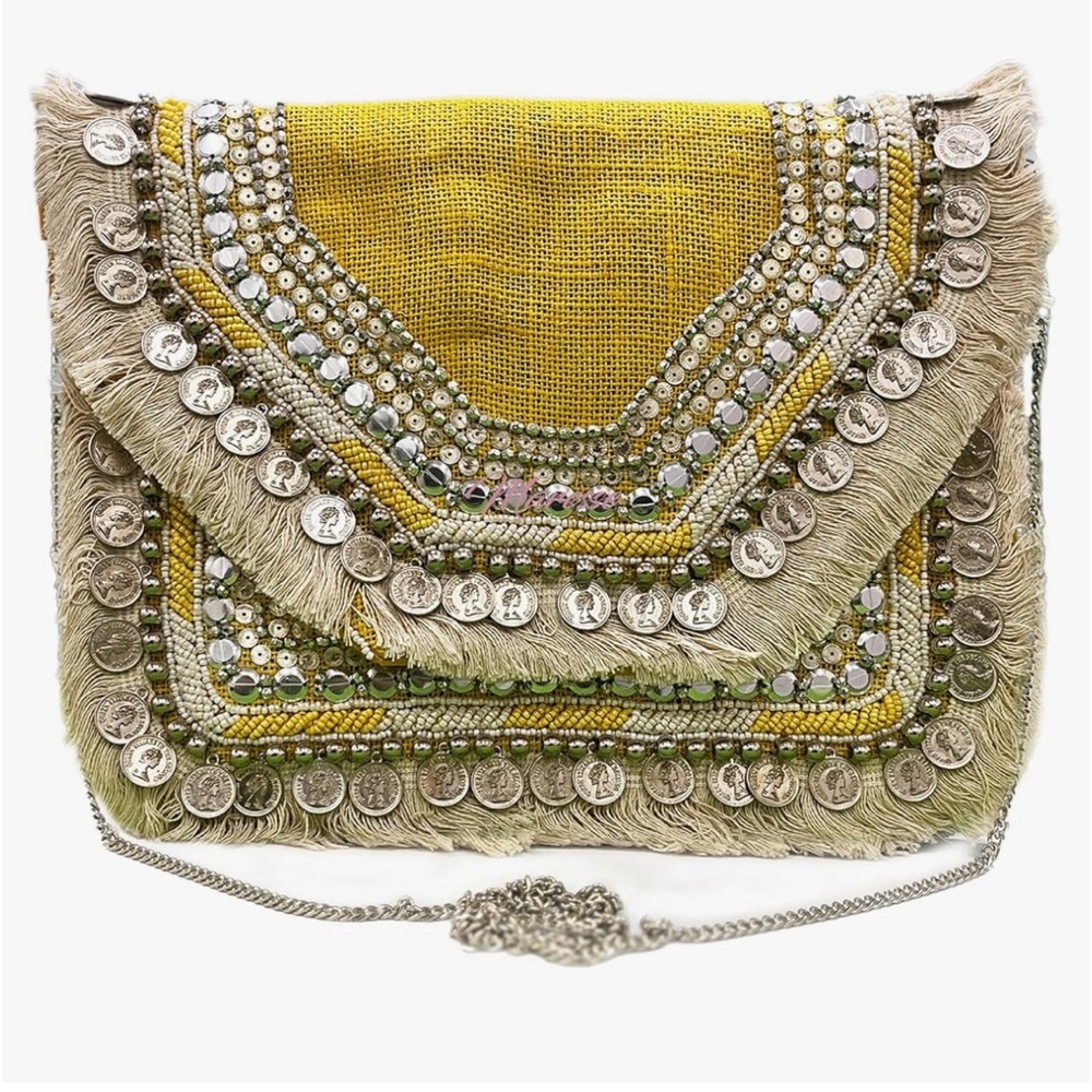 NWOT/ Boho Bag / Yellow/ Silver